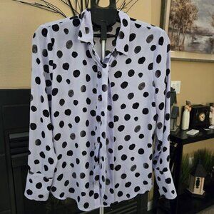 NWT Worthington polka dot blouse sz Medium with removable neck tie